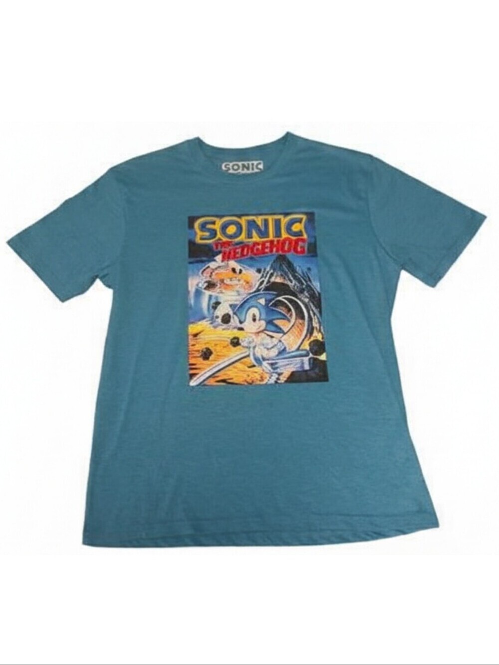Sonic The Hedgehog Graphic T-shirt Men Medium Blue Short Sleeve